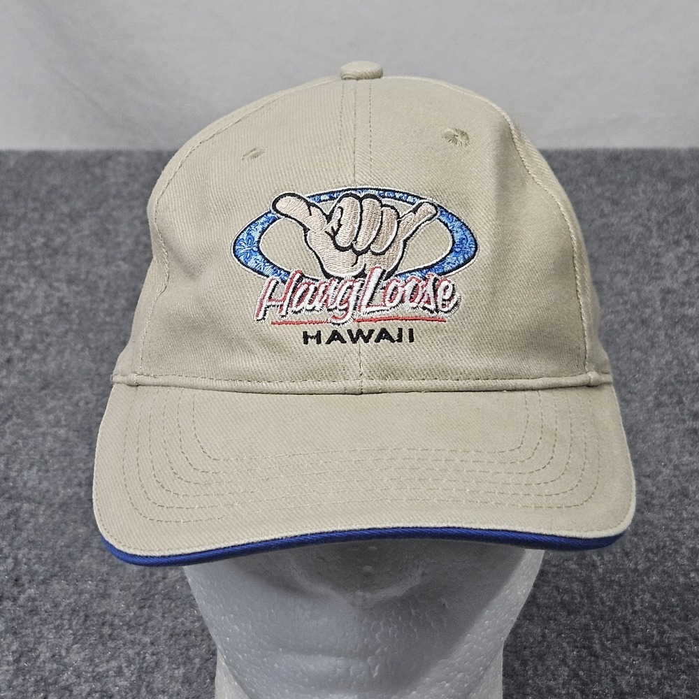 Hang Loose Hawaii Hat Tan Shaka Adjustable Embroidered Skater Surf Beach Dad Cap